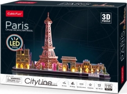 svietiace 3D puzzle CityLine panorama Paríž 115 dielikov