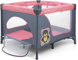 Detská skladacia ohrádka MILLY MALLY Fun Pink Bear