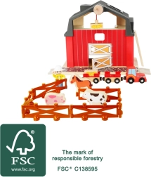 Drevená farma s príslušenstvom SMALL FOOT, 19 dielov