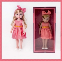 PLEJO bábika v červených šatách