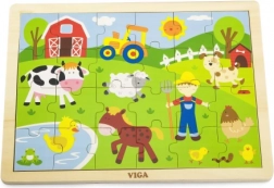 Viga drevené puzzle farma pre deti