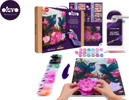 Okto maľovanie podľa čísel a 3D modelovanie – Hummingbirds in Love 30 × 40 cm