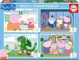 Puzzle Prasiatko Peppa 4v1 (20, 40, 60, 80 dielikov) EDUCA