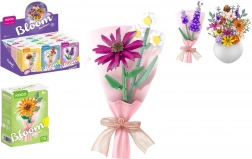 Stavebnica KOCO mini kytica z kociek do vázičky, mix druhov