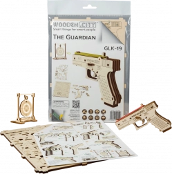 Drevené 3D puzzle pištole WOODEN CITY Guardian GLK-19