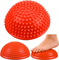 Senzorická balančná polguľa na masáž chodidiel 16 cm – oranžová