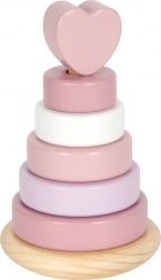 Drevená skladacia veža srdce