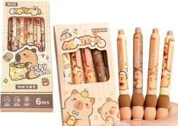 Súprava pier Capybara 6 kusov modrý atrament