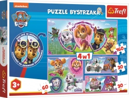 Puzzle s hľadaním rozdielov Labková patrola od Trefl 4v1