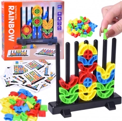 Montessori farebná geometrická vkladačka na tyčky s kartami vzorov