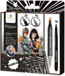 Artissimo obojstranné liehové fixky s dvoma hrotmi manga sada - 1 kus