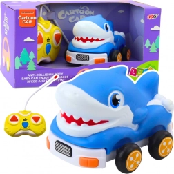 Zábavné autíčko na diaľkové ovládanie Žralok v modrej farbe