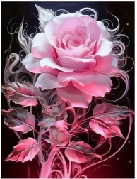 Diamantová mozaika Ružové kvety