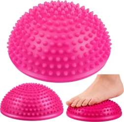 Senzorická balančná polguľa s masážnymi výstupkami, ružová, 16 cm