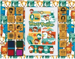 Zábavné pečiatky s blokom HARRY POTTER – penová sada 14 pečiatok a 4 farebné podušky