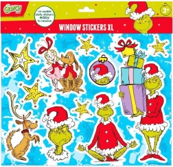 Grinch okenné nálepky na sklo – znovupoužiteľné dekorácie