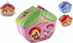 Plechová pokladnička domček so zámkom 16 × 8 cm