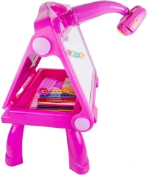 Ružová tabuľa s projektorom na kreslenie a maľovanie