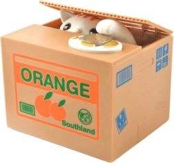 Interaktívna pokladnička s mačkou – krabička na mince