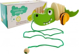 Drevený ťahací krokodíl 18 cm
