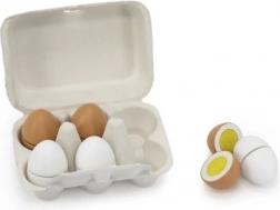 Drevené vajíčka na krájanie v obale na vajíčka