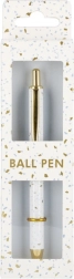 Guľôčkové pero s terrazzo dizajnom a zlatými detailmi