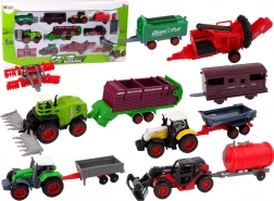 Sada farmárskych vozidiel – kovové traktory a stroje (12 ks)