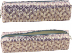Štýlové puzdro na ceruzky s motívom morských šupín - fialové a zlaté