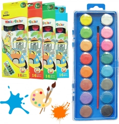 Školské akvarelové farby 16 farieb so štetcom