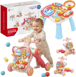 WOOPIE Baby vzdelávacie chodítko, odrážadlo, kolobežka a stolík 4 v 1