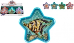 Teddies guľôčkový labyrint hviezda – vrecková hlavolamová hra pre deti (mix farieb)