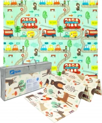 Humbi obojstranná skladacia penová podložka XPE 200 × 180 × 1 cm les a uličky