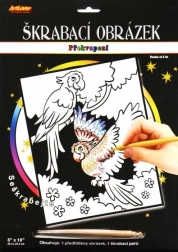 Škrabací obrázok s prekvapením Dva papagáje 20x25 cm