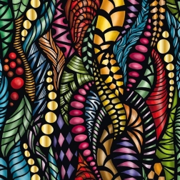 Štvorcové puzzle Curiosi Q Gold – vzor I, 72 dielikov