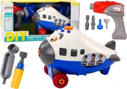 Kreslené lietadlo na montáž DIY – modré