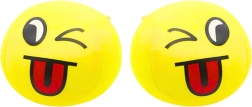 Mäkká loptička Emoji žltá 9 cm