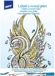 Antistresové omaľovánky – labute a ďalšie vtáky A4