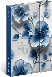 Notique týždenný magnetický diár Porcelánový kvet 2026