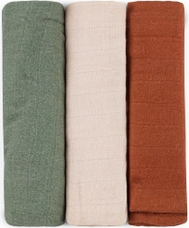 Petite&Mars sada bambusových mušelínových plienok Moussy botanic tones 68 × 68 cm (3 ks)
