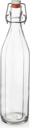 Sklenená fľaša s klipom 1 l