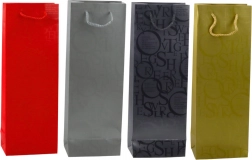 Darčeková taška na fľašu s reliéfnymi nápismi 35 × 12 × 9 cm