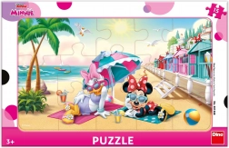 Puzzle DINO Minnie a Daisy na pláži 15 dielikov
