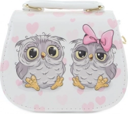 Detská kabelka s motívom sovičiek – biela