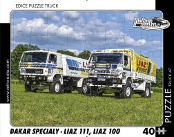 RETRO-AUTA puzzle TRUCK Dakar špeciály LIAZ 111 a LIAZ 100 – 40 dielikov