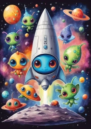 Yazz puzzle mimozemšťania 1000 dielikov