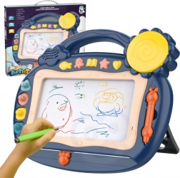 Woopie magnetická kresliaca tabuľka so zvukmi a pečiatkami – modrá