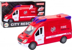 Hasičské auto so svetlami a zvukmi s otváracími dverami, červené
