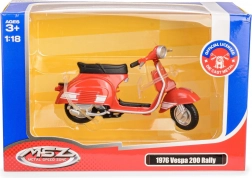 Model skútra Vespa 200 Rally 1:18 červený (1976)