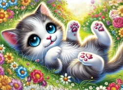 Drevené puzzle roztomilé mačiatko 40 dielikov