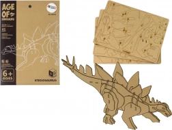 drevené 3D puzzle stegosaurus – vzdelávacia skladačka, 41 dielikov
